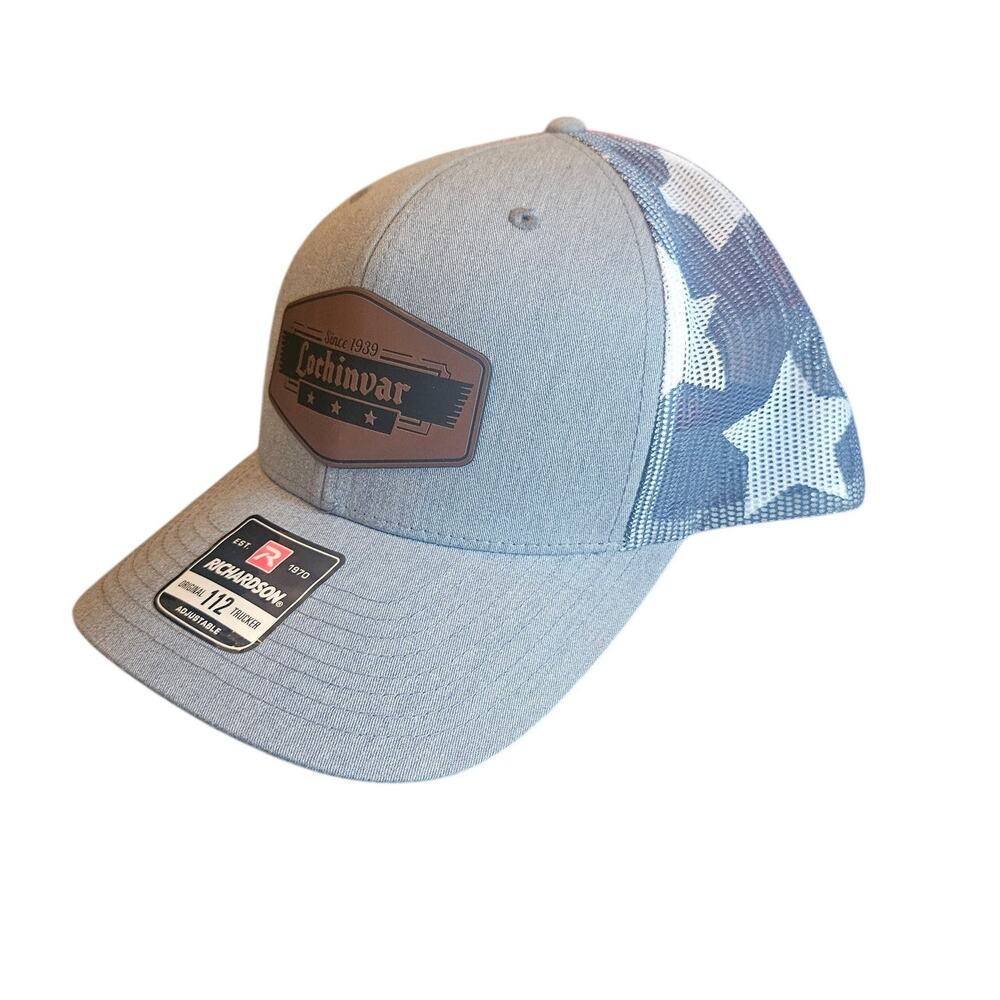 Richardson 112 Trucker Hat USA Flag Mesh Leather Patch Snapback NWT
